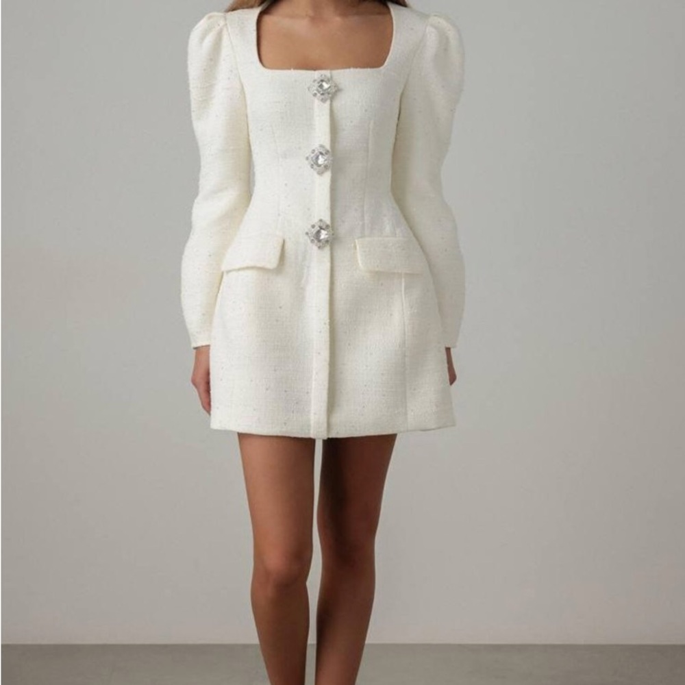 White Mini Dress with Crystal Accents (from Etsy) size medium, bridal